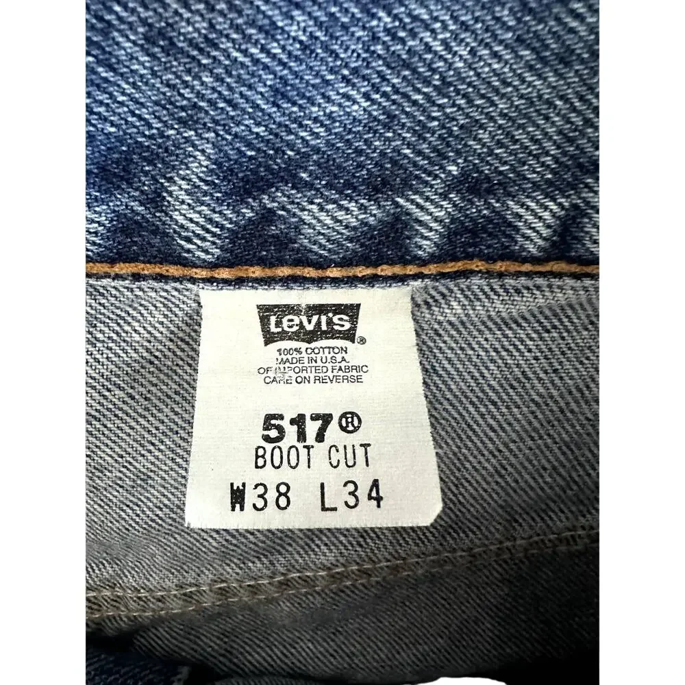 Vintage Levi's 517 Bootcut Authorized USA Tag 38x34 Fits 36x30